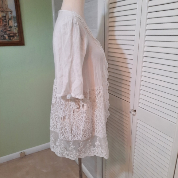 Andree cotton white lace cardigan medium *C2 - Picture 2 of 6
